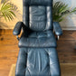 Erkones Stressless 1970s Leather Armchair & Foot Rest