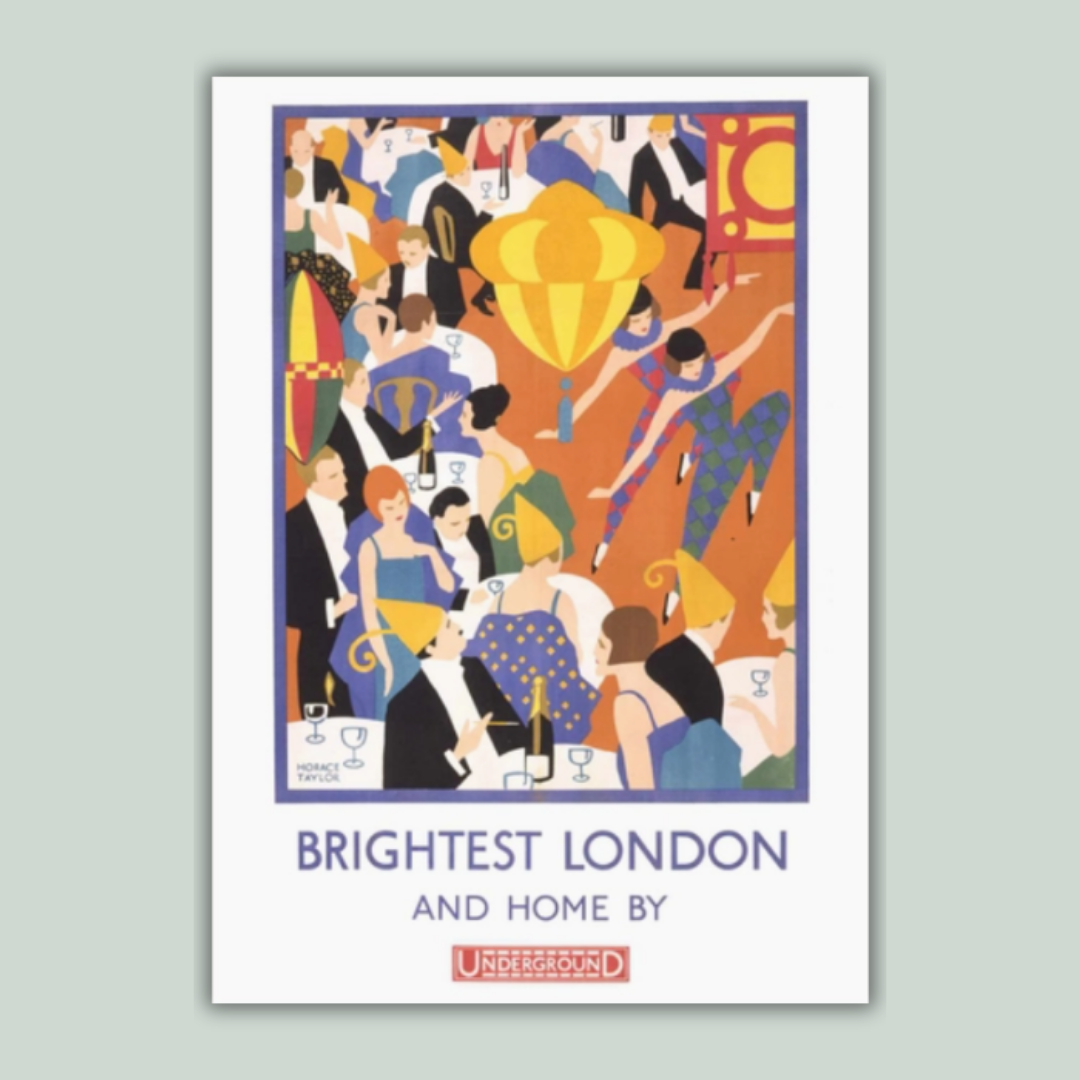 London Underground Party Vintage Print - A3