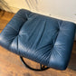 Erkones Stressless 1970s Leather Armchair & Foot Rest